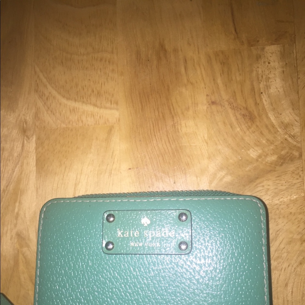 Kate Spade Green Zip Around Medium Wallet